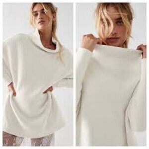 Free People White Cowl Neck Sweater new Ottoman